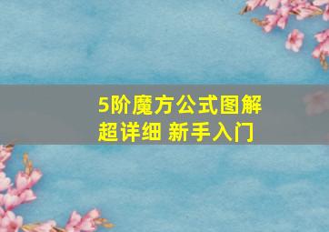 5阶魔方公式图解超详细 新手入门